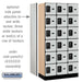 Salsbury 12" Wide Six Tier Box Style Designer Wood Locker - 3 Wide - 6 Feet High - 18 Inches Deep - Gray - Black Resettable Combination Locks - Sweatfully