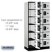 Salsbury 12" Wide Six Tier Box Style Designer Wood Locker - 3 Wide - 6 Feet High - 18 Inches Deep - Gray - Black Resettable Combination Locks - Sweatfully