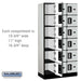 Salsbury 12" Wide Six Tier Box Style Designer Wood Locker - 3 Wide - 6 Feet High - 18 Inches Deep - Gray - Silver Electronic Locks - Sweatfully
