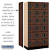 Salsbury 12" Wide Six Tier Box Style Designer Wood Locker - 3 Wide - 6 Feet High - 18 Inches Deep - Mahogany - Black Electronic Locks - Sweatfully