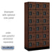Salsbury 12" Wide Six Tier Box Style Designer Wood Locker - 3 Wide - 6 Feet High - 18 Inches Deep - Mahogany - Black Electronic Locks - Sweatfully
