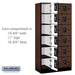 Salsbury 12" Wide Six Tier Box Style Designer Wood Locker - 3 Wide - 6 Feet High - 18 Inches Deep - Mahogany - Black Resettable Combination Locks - Sweatfully