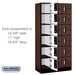 Salsbury 12" Wide Six Tier Box Style Designer Wood Locker - 3 Wide - 6 Feet High - 18 Inches Deep - Mahogany - Silver Electronic Locks - Sweatfully