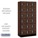 Salsbury 12" Wide Six Tier Box Style Designer Wood Locker - 3 Wide - 6 Feet High - 18 Inches Deep - Mahogany - Silver Electronic Locks - Sweatfully