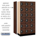 Salsbury 12" Wide Six Tier Box Style Designer Wood Locker - 3 Wide - 6 Feet High - 18 Inches Deep - Mahogany - Silver Resettable Combination Locks - Sweatfully