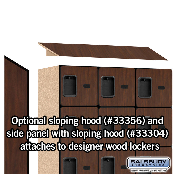 Salsbury 12" Wide Six Tier Box Style Designer Wood Locker - 3 Wide - 6 Feet High - 18 Inches Deep - Mahogany - Hasps - Sweatfully