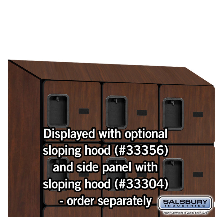 Salsbury 12" Wide Six Tier Box Style Designer Wood Locker - 3 Wide - 6 Feet High - 18 Inches Deep - Mahogany - Hasps - Sweatfully