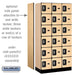 Salsbury 12" Wide Six Tier Box Style Designer Wood Locker - 3 Wide - 6 Feet High - 18 Inches Deep - Maple - Silver Resettable Combination Locks - Sweatfully