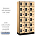 Salsbury 12" Wide Six Tier Box Style Designer Wood Locker - 3 Wide - 6 Feet High - 18 Inches Deep - Maple - Silver Resettable Combination Locks - Sweatfully