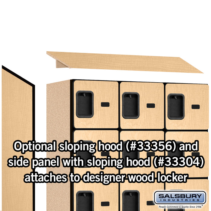 Salsbury 12" Wide Six Tier Box Style Designer Wood Locker - 3 Wide - 6 Feet High - 18 Inches Deep - Maple - Hasps - Sweatfully