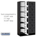 Salsbury 12" Wide Six Tier Box Style Designer Wood Locker - 3 Wide - 6 Feet High - 18 Inches Deep - Black - Hasps - Sweatfully