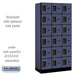 Salsbury 12" Wide Six Tier Box Style Designer Wood Locker - 3 Wide - 6 Feet High - 18 Inches Deep - Blue - Hasps - Sweatfully