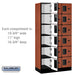 Salsbury 12" Wide Six Tier Box Style Designer Wood Locker - 3 Wide - 6 Feet High - 18 Inches Deep - Cherry - Hasps - Sweatfully
