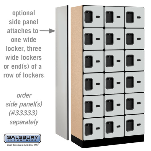 Salsbury 12" Wide Six Tier Box Style Designer Wood Locker - 3 Wide - 6 Feet High - 18 Inches Deep - Gray - Hasps - Sweatfully