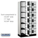 Salsbury 12" Wide Six Tier Box Style Designer Wood Locker - 3 Wide - 6 Feet High - 18 Inches Deep - Gray - Hasps - Sweatfully