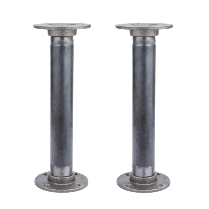 1 1/2 in. x 12 in. Round Flange Pipe Table Legs - 2 Pack - Sweatfully