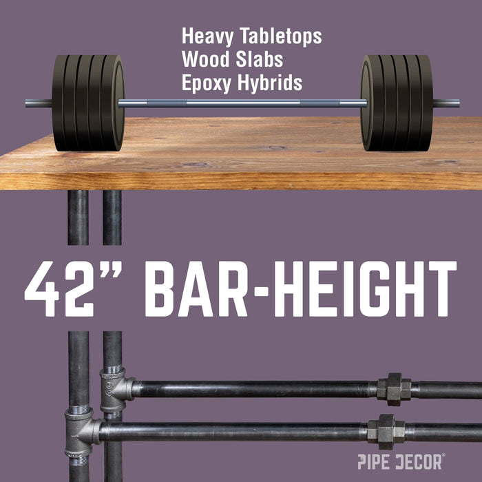 Bridge Bar Height Pipe Table Legs - Sweatfully