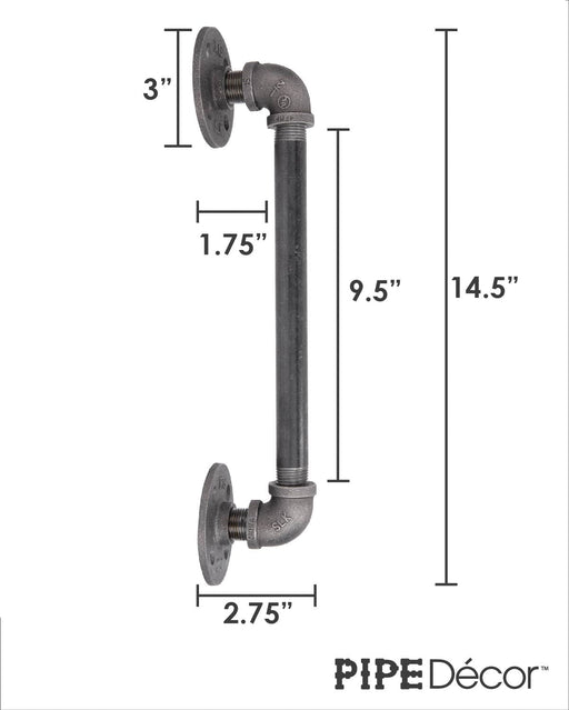 1/2 in. x 10 in. Barn Door Handle - 14.5 in. L - Sweatfully
