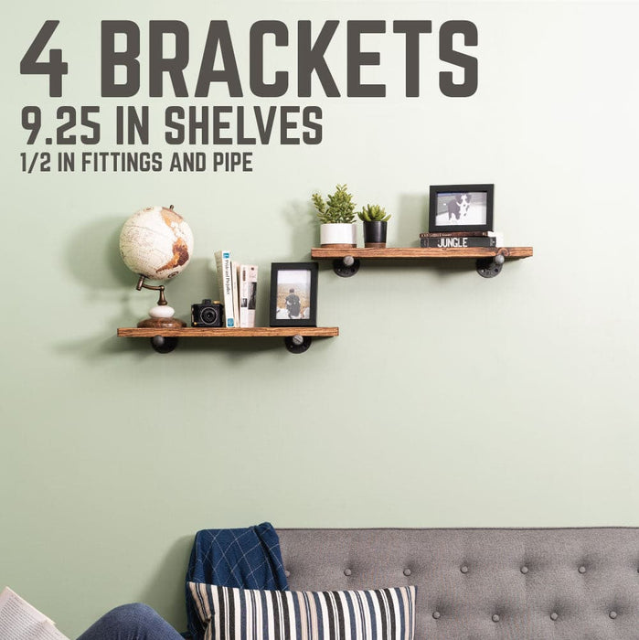 1/2 in. x 10 in. Shelf Bracket Kit, 4 Pack - Sweatfully