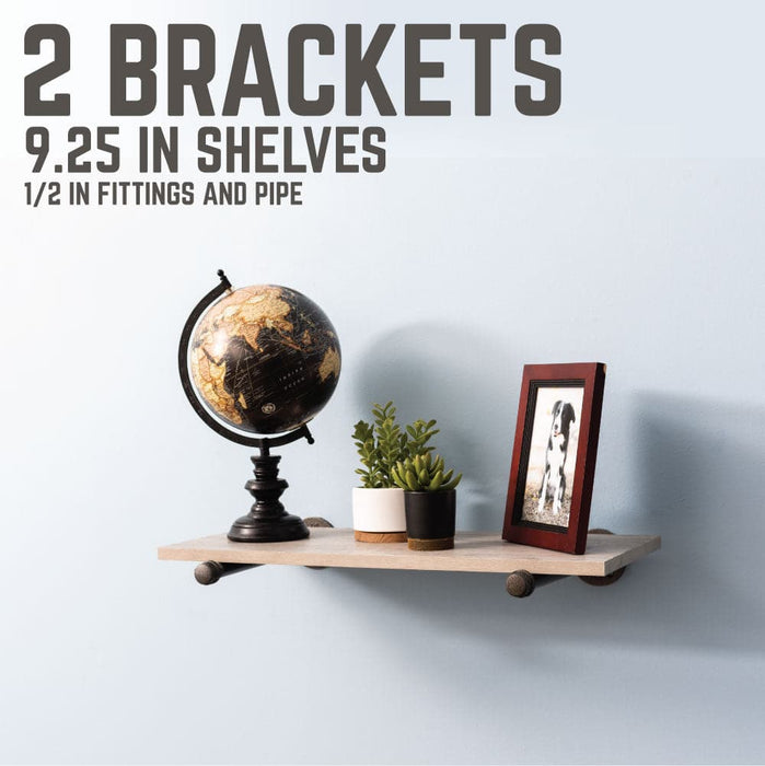 1/2 in. x 10 in. Shelf Bracket Kit, 2 Pack - Sweatfully
