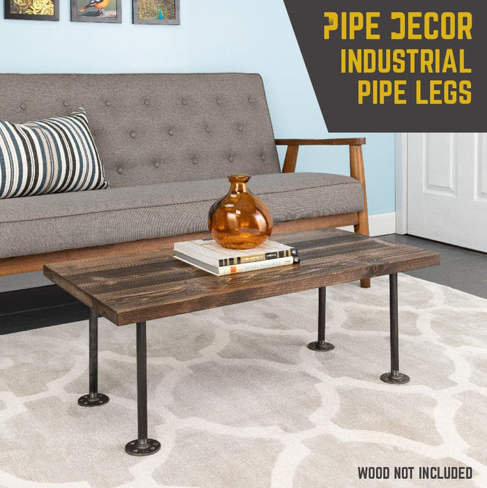 1/2 in. x 12 in. Round Flange Pipe Table Legs - 4 Pack - Sweatfully