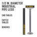 1/2 in. x 12 in. Round Flange Pipe Table Legs - 4 Pack - Sweatfully