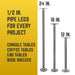 1/2 in. x 12 in. Round Flange Pipe Table Legs - 4 Pack - Sweatfully