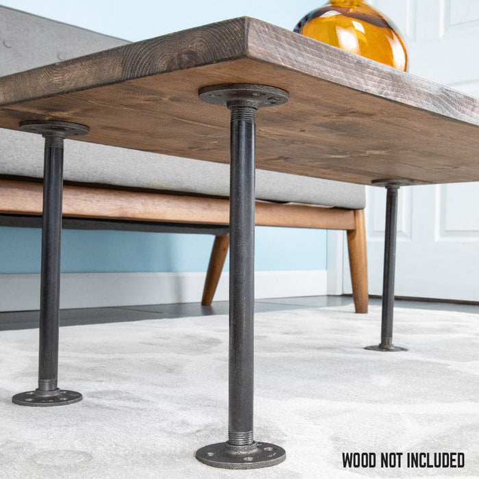 1/2 in. x 12 in. Round Flange Pipe Table Legs - 4 Pack - Sweatfully