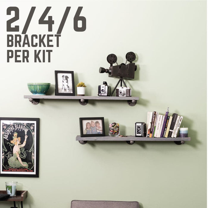 1/2 in. x 12 in. L Shelf Bracket Kit, 6 Pack - Sweatfully