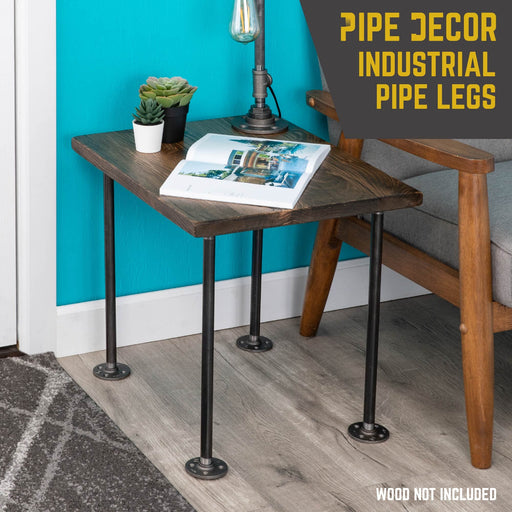 1/2 in. x 18 in. Round Flange Pipe Table Legs - 4 Pack - Sweatfully