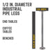 1/2 in. x 18 in. Round Flange Pipe Table Legs - 4 Pack - Sweatfully