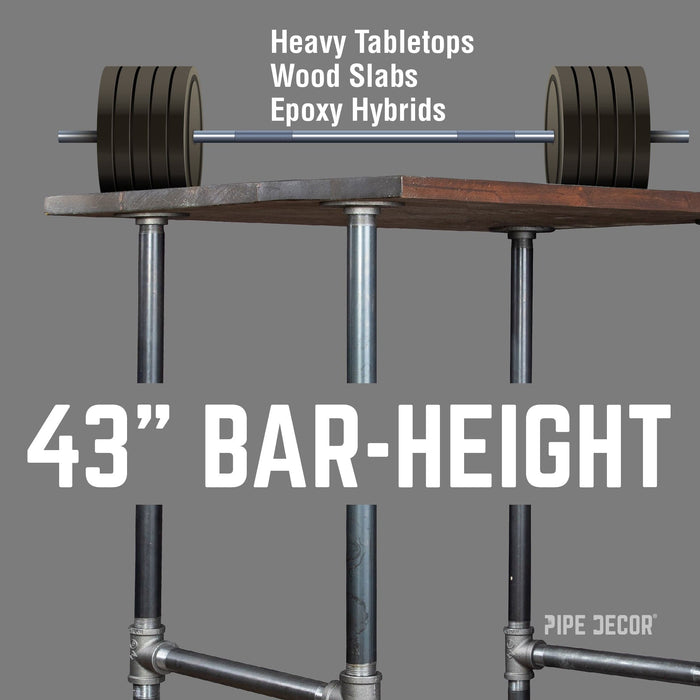 H-Leg Bar Height Pipe Table Legs (Set of 2) - Sweatfully