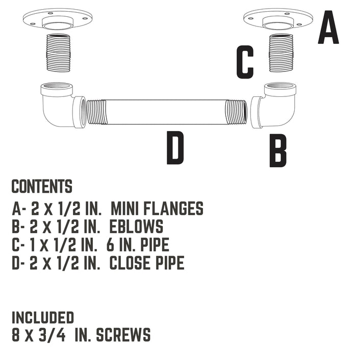 1/2 in. Barn Door Handle - Mini Flange - 9.875 L - Sweatfully