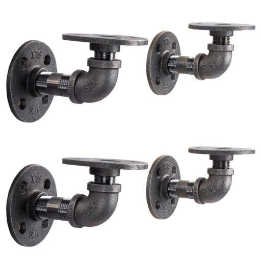 1/2 in. x 3.75 in. Double Flange Shelf Bracket, 4 Pack - Sweatfully