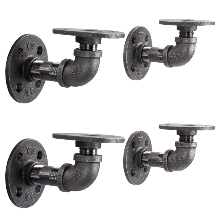 1/2 in. x 3.75 in. Double Flange Shelf Bracket, 4 Pack - Sweatfully