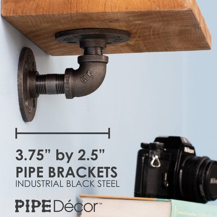 1/2 in. x 3.75 in. Double Flange Shelf Bracket, 4 Pack - Sweatfully
