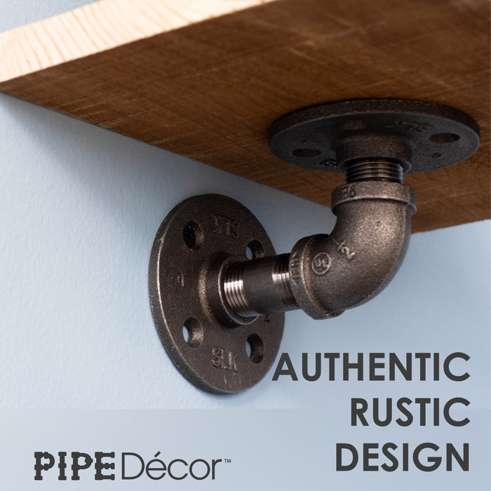 1/2 in. x 3.75 in. Double Flange Shelf Bracket, 4 Pack - Sweatfully