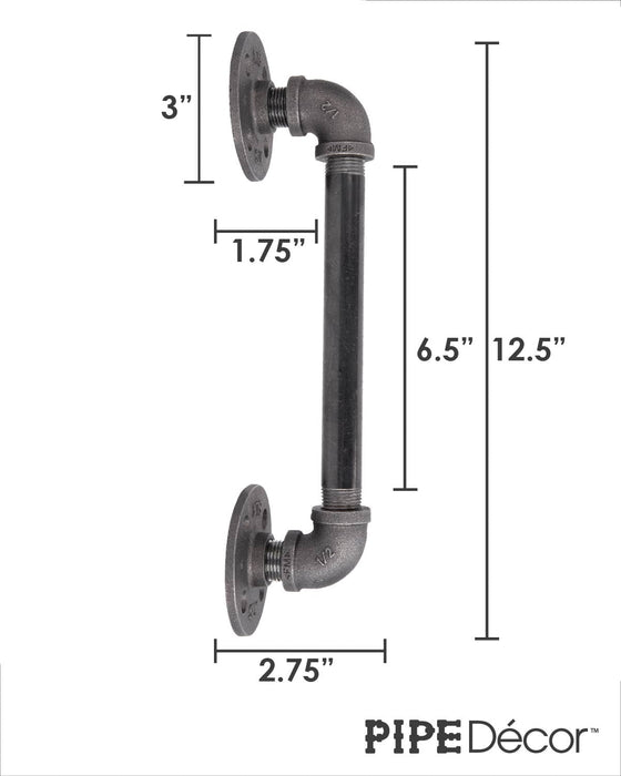 1/2 in. x 8 in. Barn Door Handle - 12.5 in. L - Sweatfully