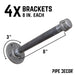 1/2 in. x 8 in. Clothing Hanging Bracket Kit, 4-Pack - Sweatfully