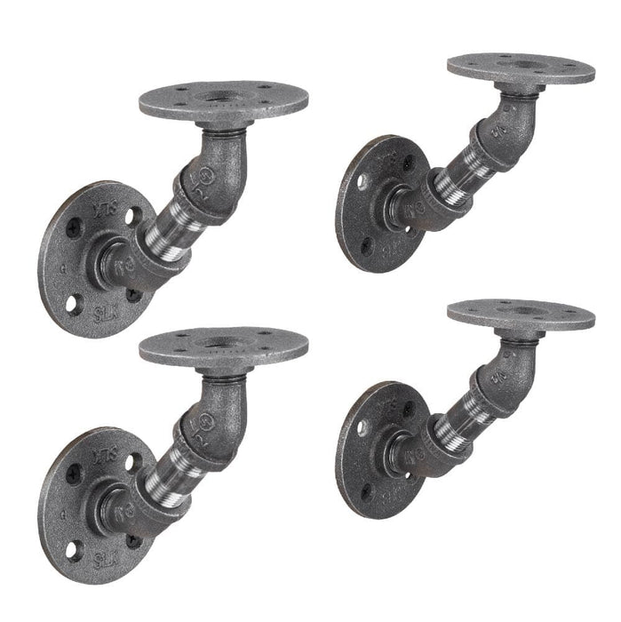 1/2 in. x 2 in. Double Flange Angled Bracket Kit, 4 Pack - Sweatfully
