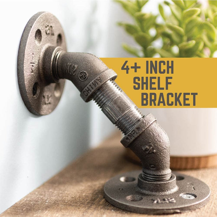 1/2 in. x 2 in. Double Flange Angled Bracket Kit, 4 Pack - Sweatfully