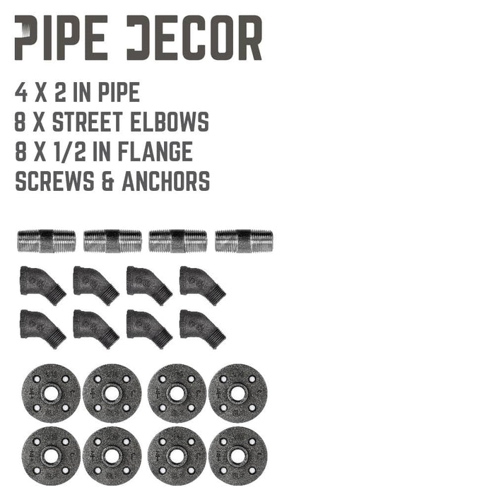 1/2 in. x 2 in. Double Flange Angled Bracket Kit, 4 Pack - Sweatfully