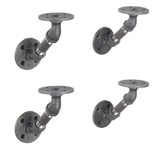 1/2 in. x 3 in. Double Flange Angled Bracket Kit, 4 Pack - Sweatfully
