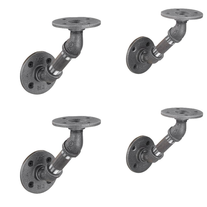 1/2 in. x 3 in. Double Flange Angled Bracket Kit, 4 Pack - Sweatfully