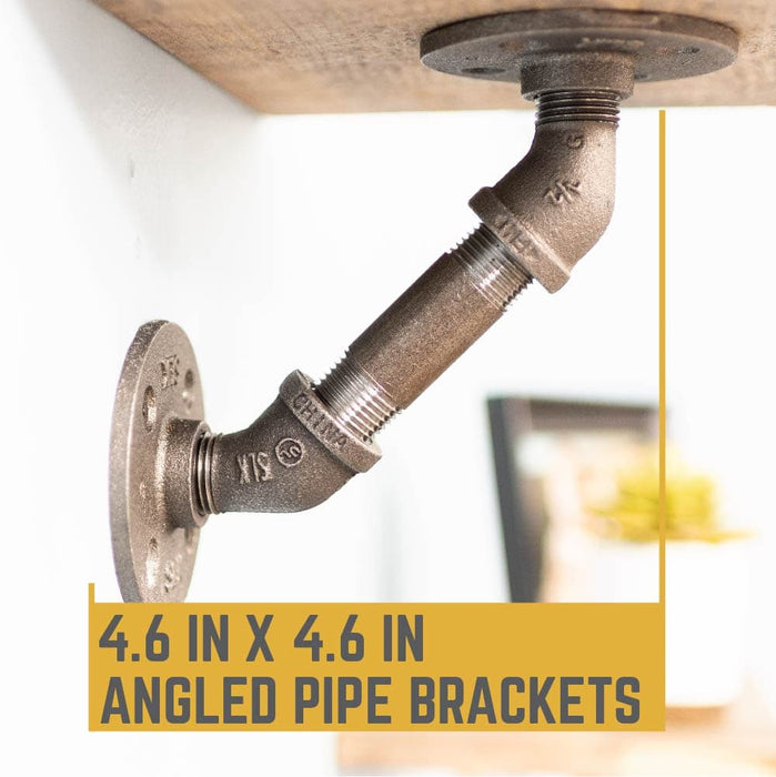1/2 in. x 3 in. Double Flange Angled Bracket Kit, 4 Pack - Sweatfully