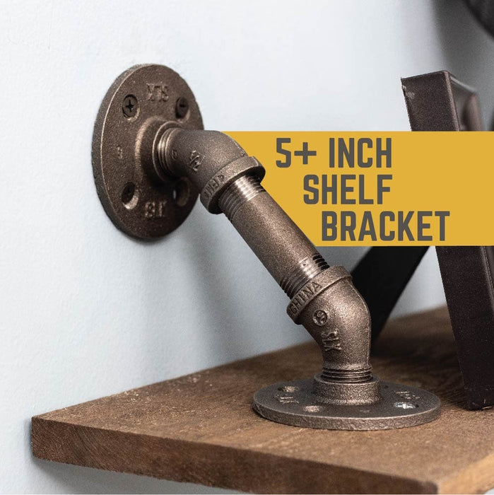1/2 in. x 3 in. Double Flange Angled Bracket Kit, 4 Pack - Sweatfully