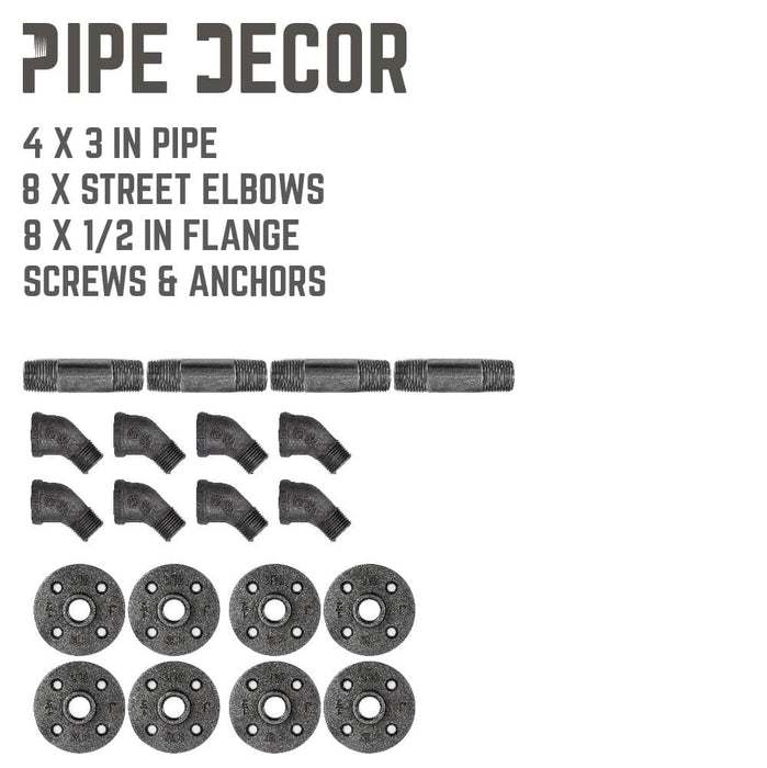 1/2 in. x 3 in. Double Flange Angled Bracket Kit, 4 Pack - Sweatfully