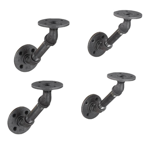 1/2 in. x 4 in. Double Flange Angled Bracket Kit, 4 Pack - Sweatfully