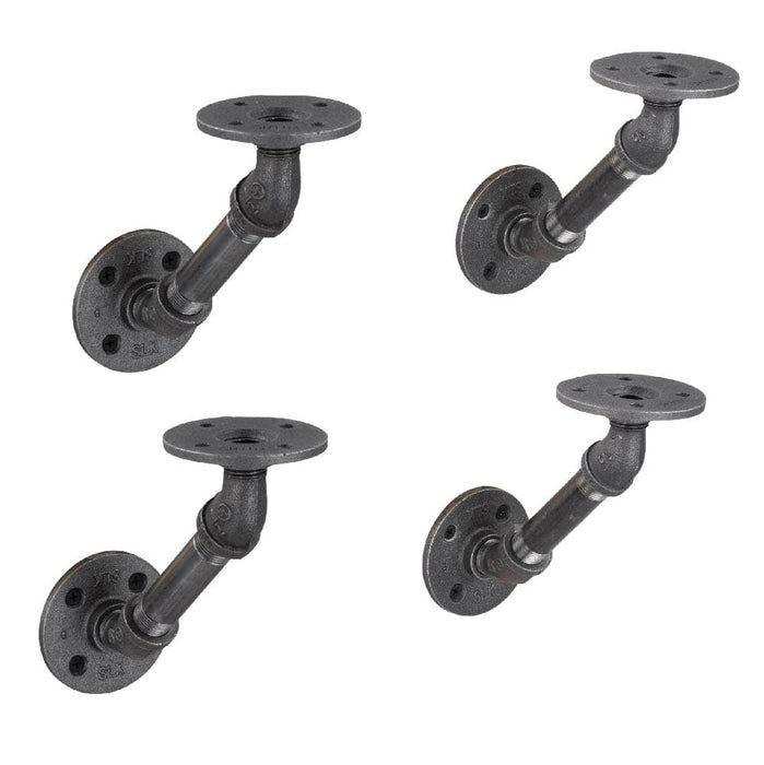 1/2 in. x 4 in. Double Flange Angled Bracket Kit, 4 Pack - Sweatfully