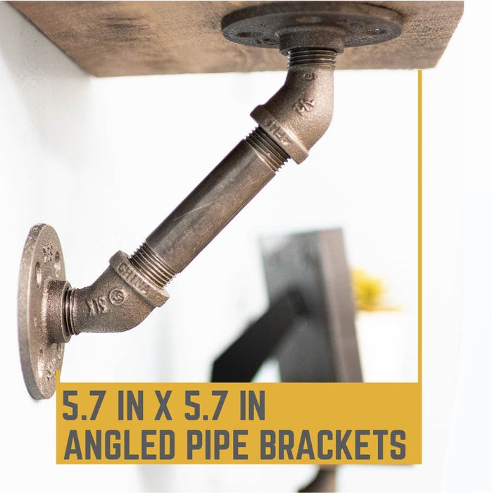 1/2 in. x 4 in. Double Flange Angled Bracket Kit, 4 Pack - Sweatfully